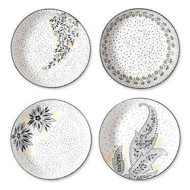 Sara Miller Artisanne Noir Set of 4 Low Bowls Sara Miller Artisanne Noir Set of 4 Low Bowls
